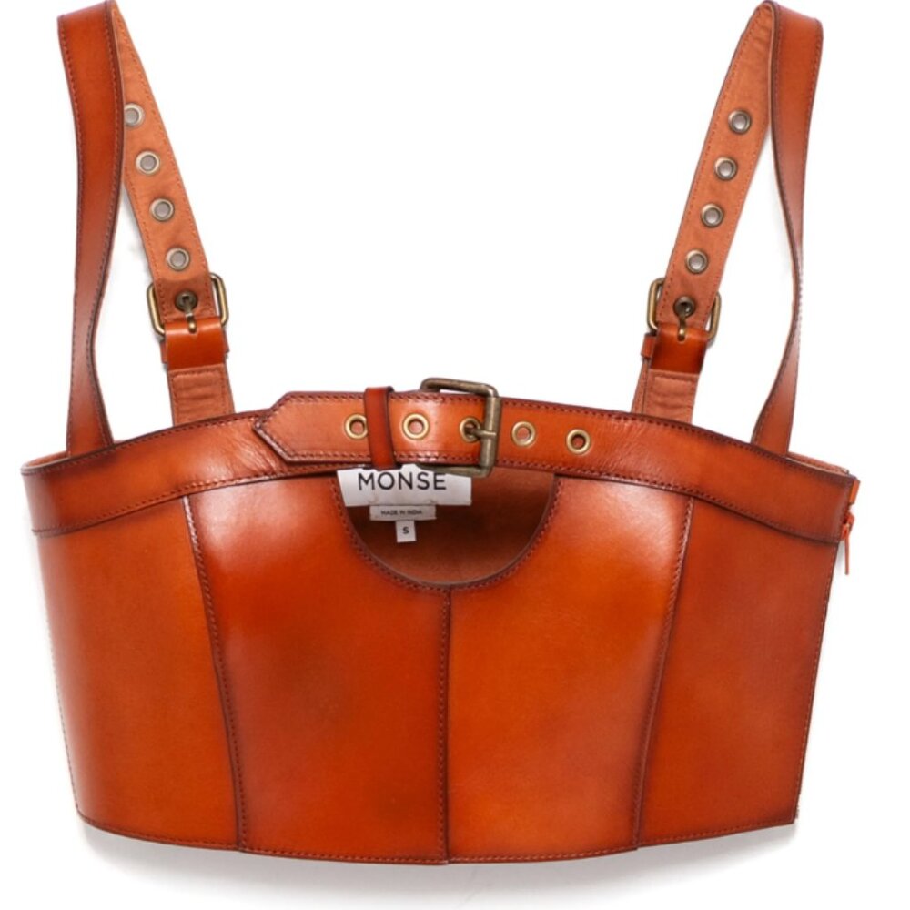 MONSE buckled leather top-Size Large